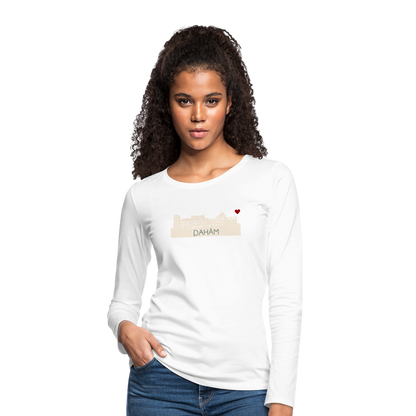 DAMEN LANGARM-SHIRT - HEIDELBERGER SCHLOSS DAHÄM TRANSPARENT - weiß