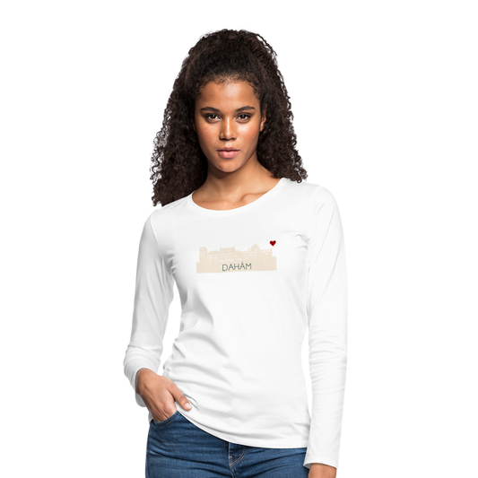 DAMEN LANGARM-SHIRT - HEIDELBERGER SCHLOSS DAHÄM TRANSPARENT - weiß