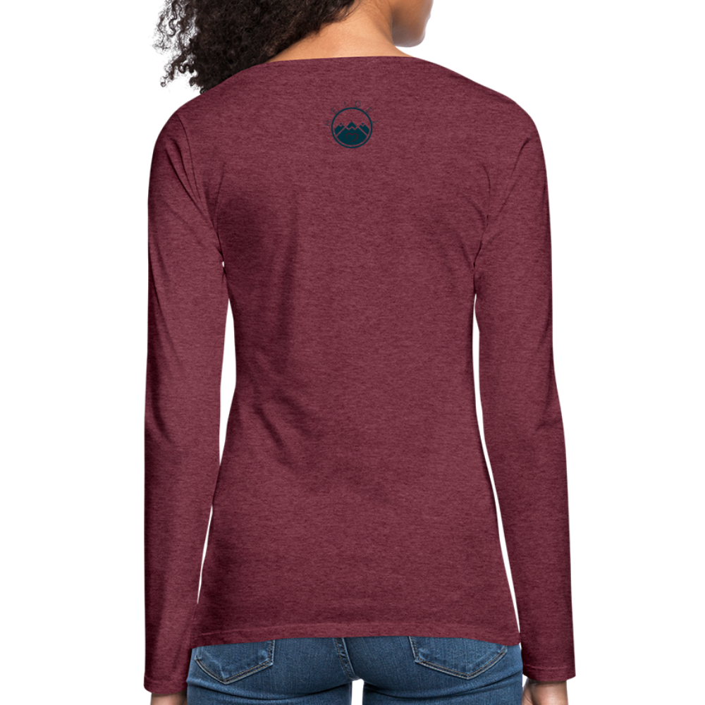 DAMEN LANGARM-SHIRT - HEIDELBERGER SCHLOSS DAHÄM TRANSPARENT - Bordeauxrot meliert