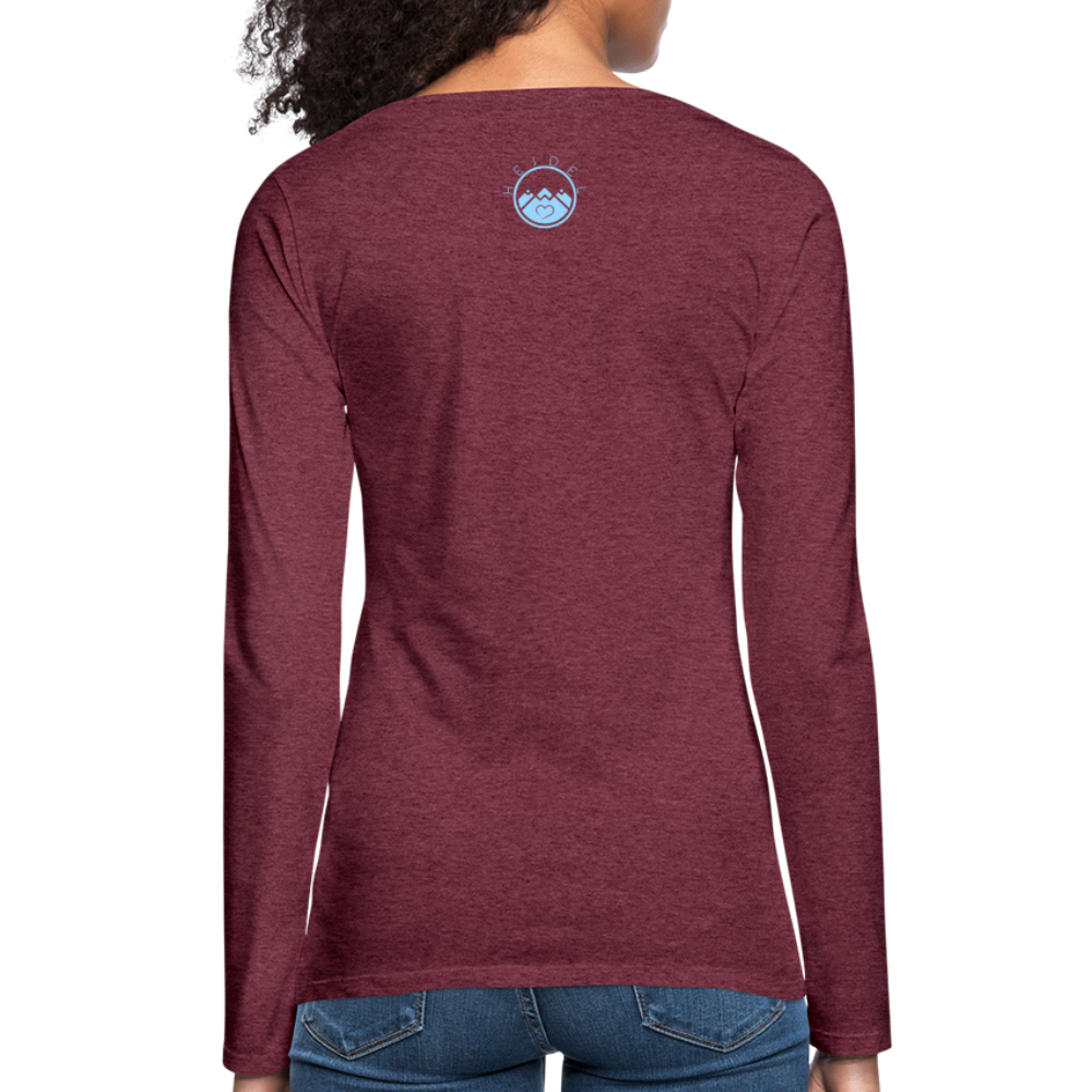 DAMEN LANGARM-SHIRT - HEIDELBERGER SCHLOSS DARK - Bordeauxrot meliert
