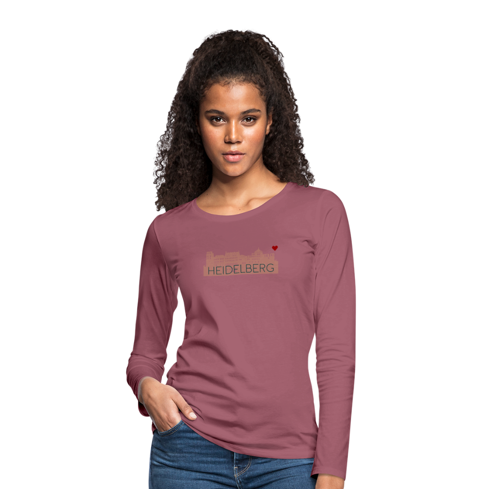DAMEN LANGARM-SHIRT - HEIDELBERGER SCHLOSS TRANSPARENT - Malve