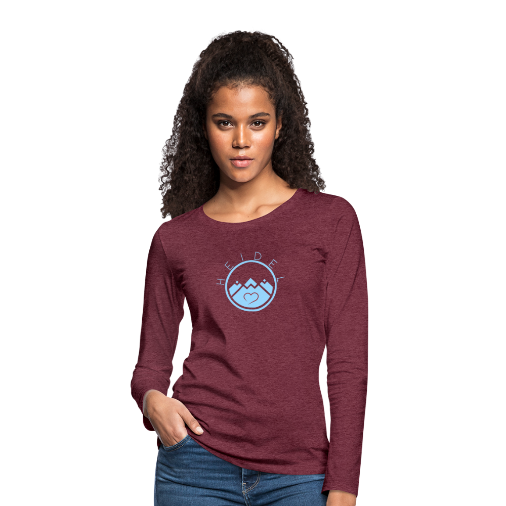 DAMEN LANGARM-SHIRT - HEIDELSTORE DARK - Bordeauxrot meliert