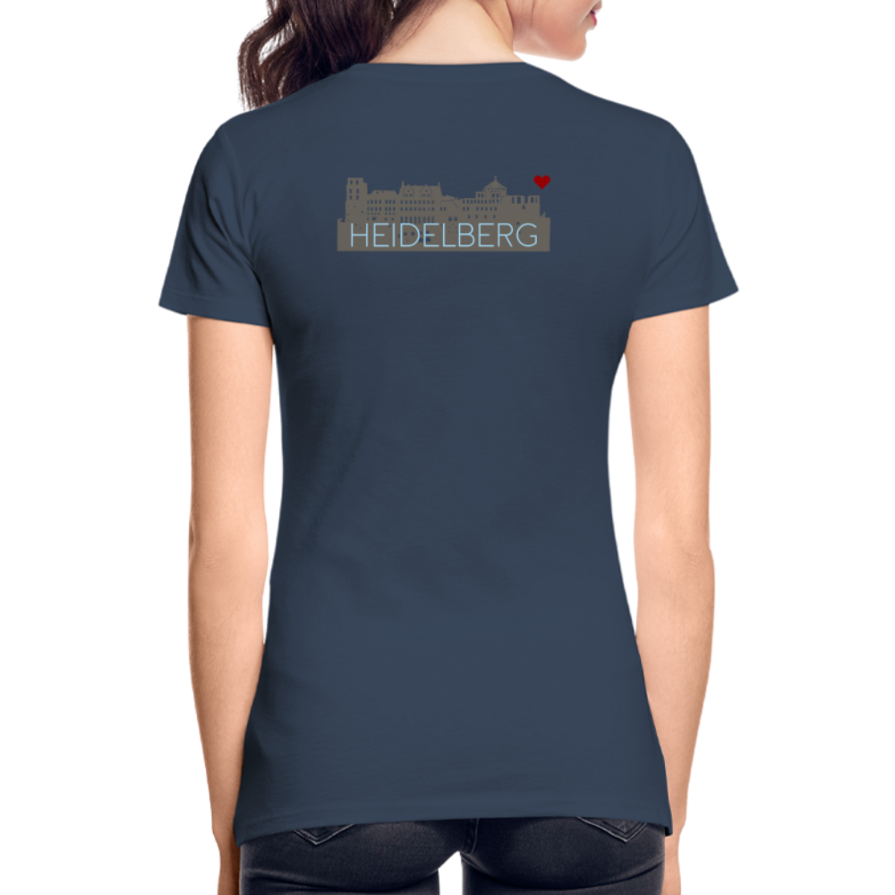 DAMEN ORGANIC SHIRT - HEIDELBERGER SCHLOSS (DESIGN HINTEN) DARK - Navy