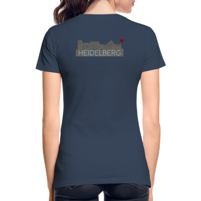 DAMEN ORGANIC SHIRT - HEIDELBERGER SCHLOSS (DESIGN HINTEN) DARK - Navy