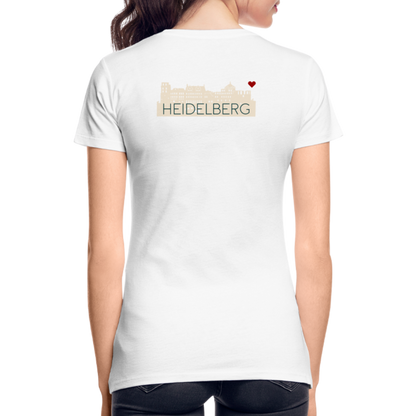 DAMEN ORGANIC SHIRT - HEIDELBERGER SCHLOSS (DESIGN HINTEN) TRANSPARENT - weiß
