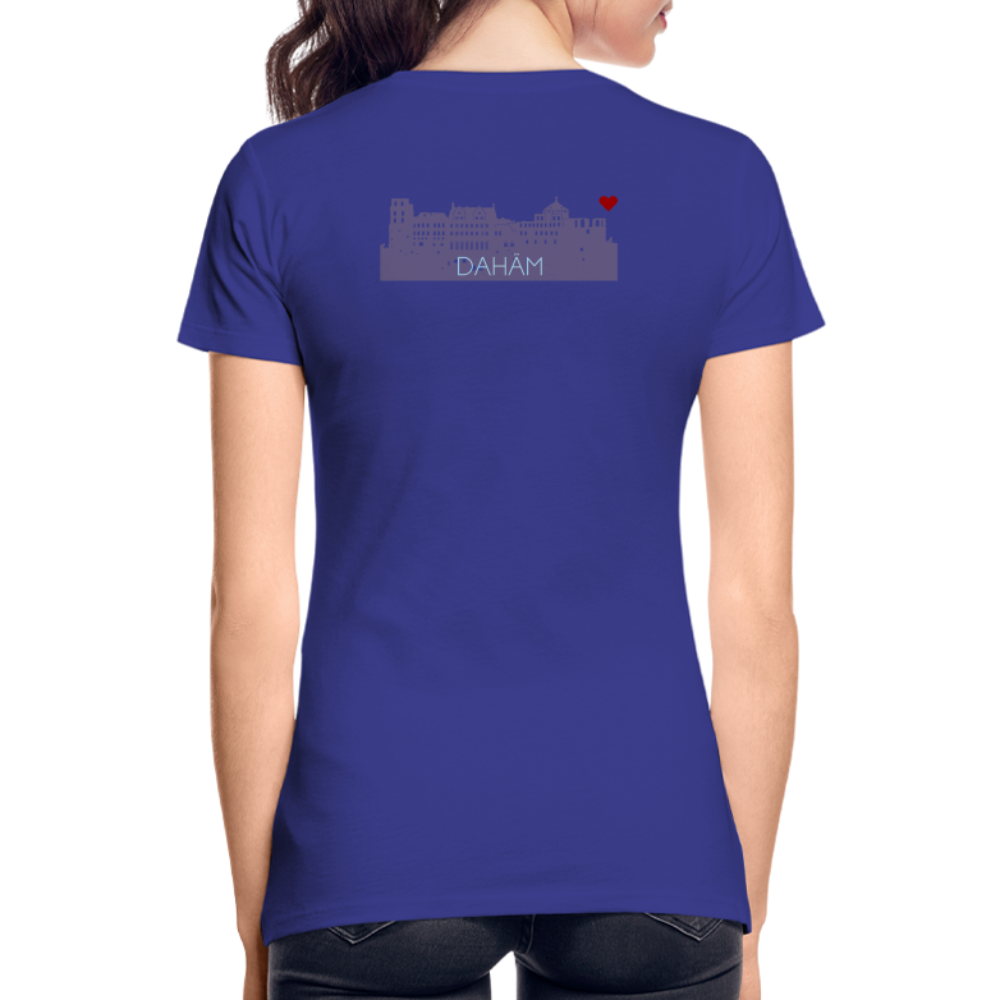 DAMEN ORGANIC SHIRT - HEIDELBERGER SCHLOSS DAHÄM (DESIGN HINTEN) DARK - Königsblau