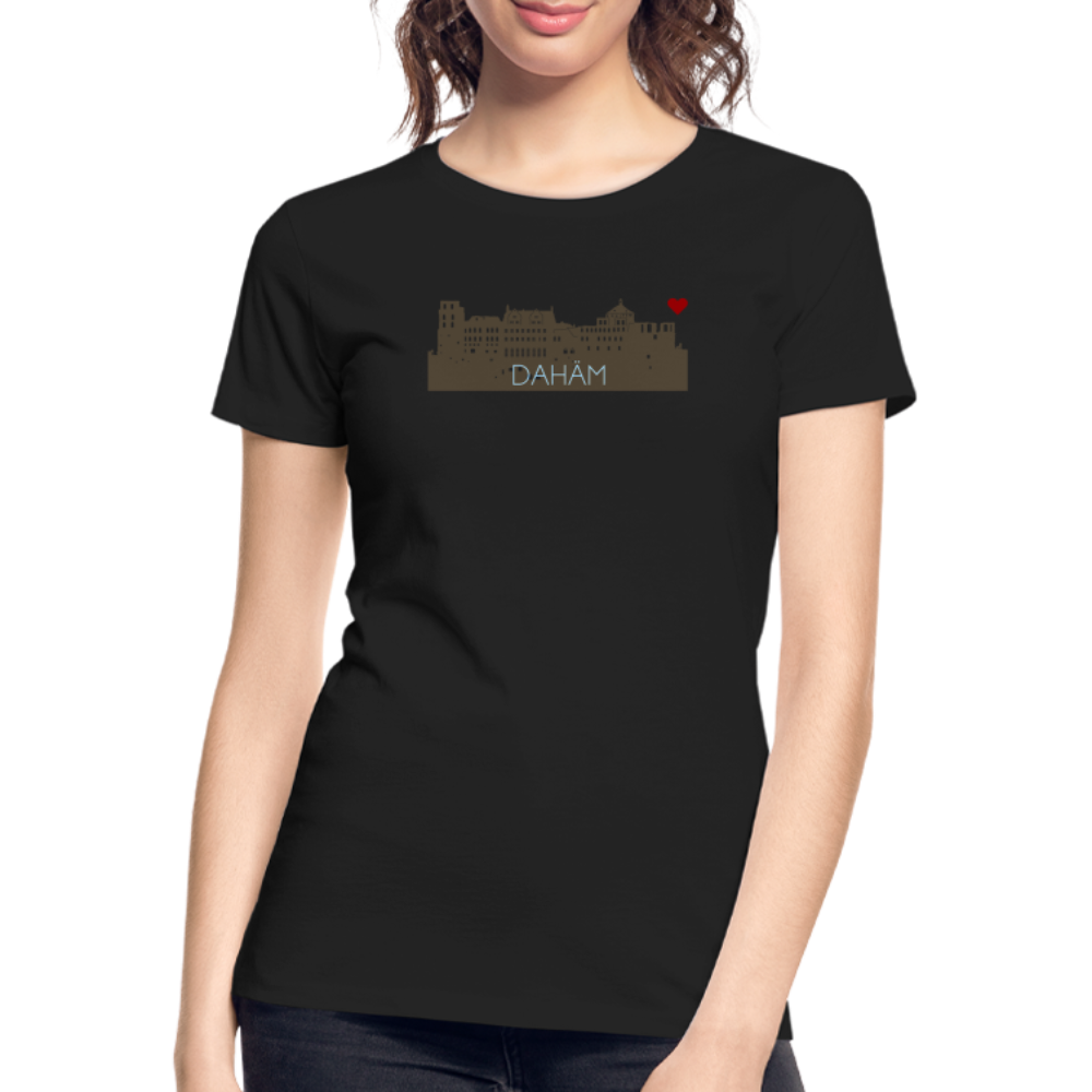 DAMEN ORGANIC SHIRT - HEIDELBERGER SCHLOSS DAHÄM DARK - Schwarz