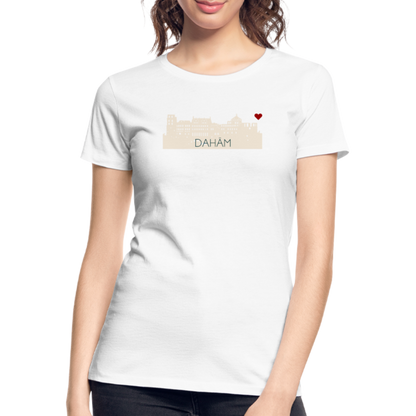 DAMEN ORGANIC SHIRT - HEIDELBERGER SCHLOSS DAHÄM TRANSPARENT - weiß