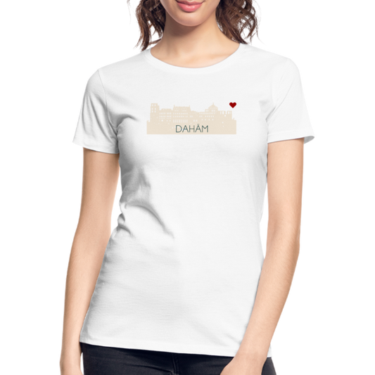 DAMEN ORGANIC SHIRT - HEIDELBERGER SCHLOSS DAHÄM TRANSPARENT - weiß
