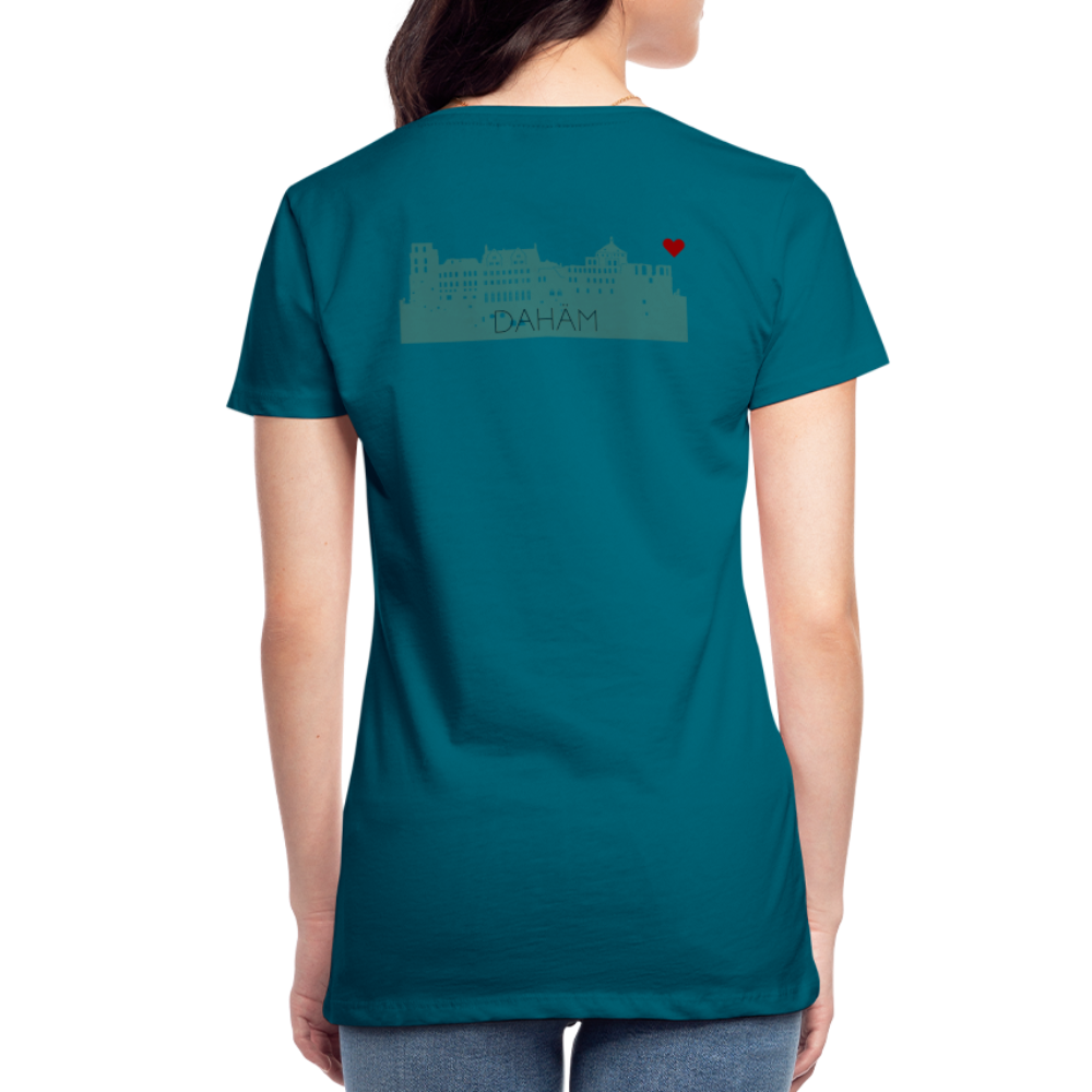 DAMEN SHIRT - HEIDELBERGER SCHLOSS DAHÄM (DESIGN HINTEN) TRANSPARENT - Divablau