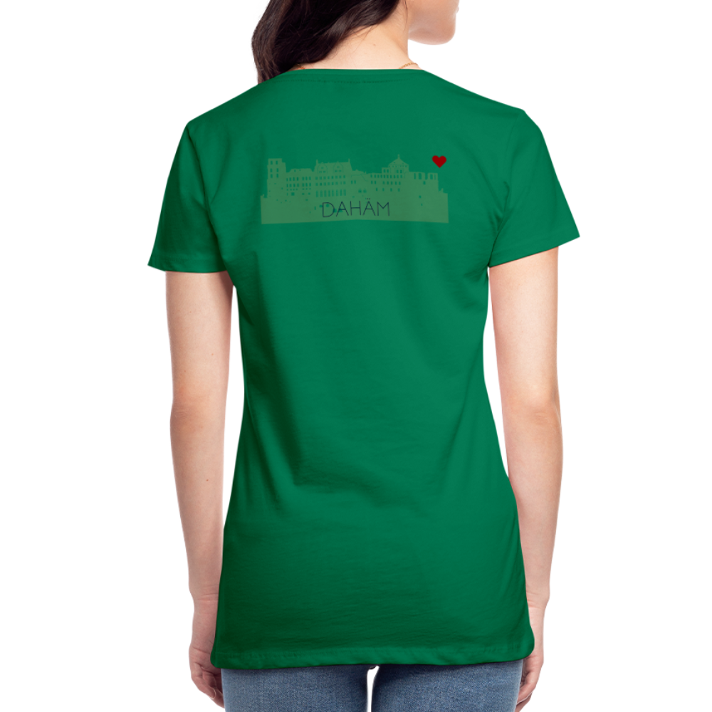 DAMEN SHIRT - HEIDELBERGER SCHLOSS DAHÄM (DESIGN HINTEN) TRANSPARENT - Kelly Green
