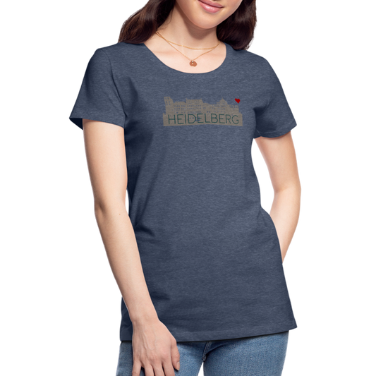 DAMEN SHIRT - HEIDELBERGER SCHLOSS TRANSPARENT - Blau meliert