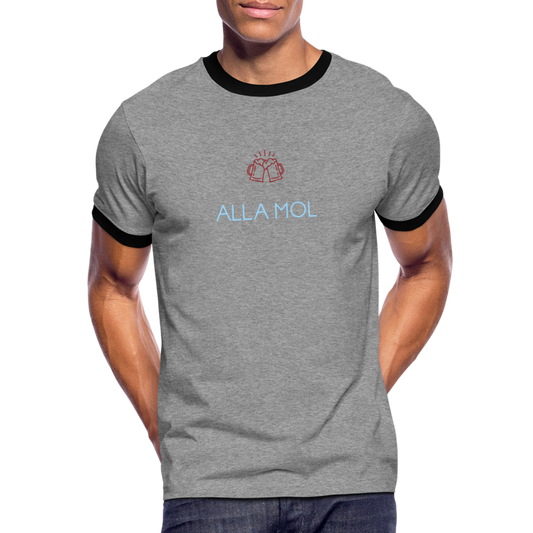 HERREN KONTRAST SHIRT - ALLA MOL DARK - Grau meliert/Schwarz