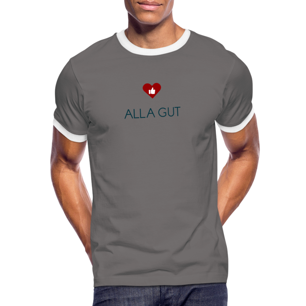 HERREN KONTRAST SHIRT- ALLA GUT TRANSPARENT - Dunkelgrau/Weiß