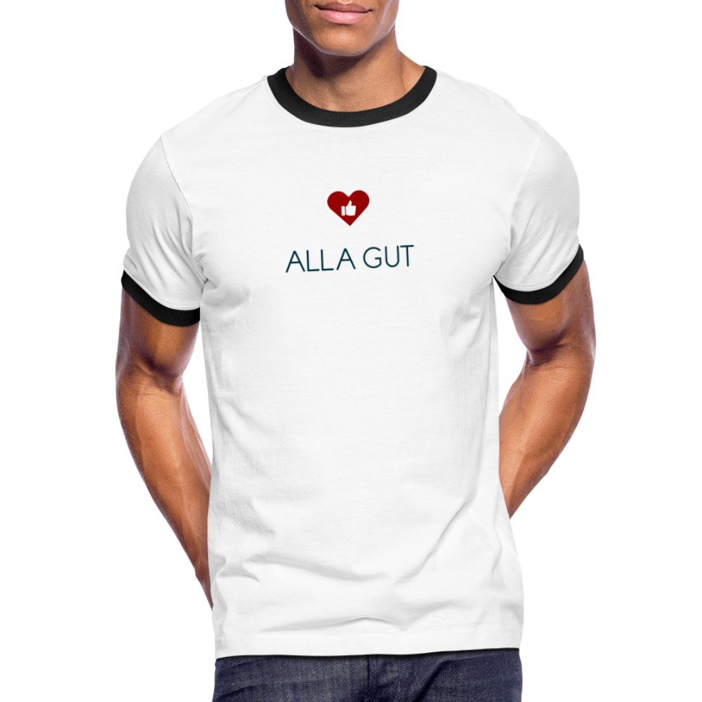 HERREN KONTRAST SHIRT- ALLA GUT TRANSPARENT - Weiß/Schwarz