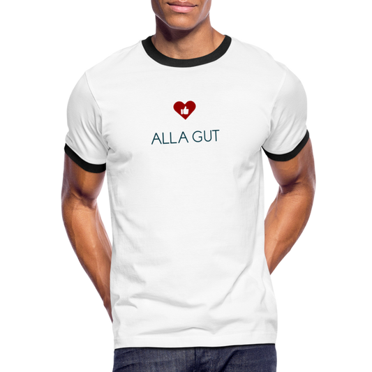 HERREN KONTRAST SHIRT- ALLA GUT TRANSPARENT - Weiß/Schwarz