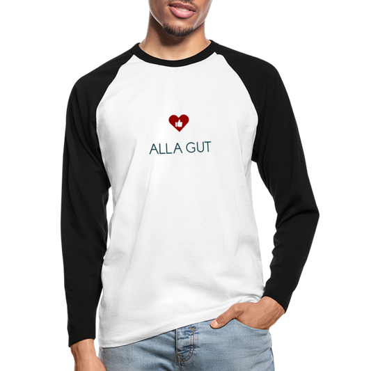 HERREN KONTRAST-LANGARM-SHIRT - ALLA GUT TRANSPARENT - Weiß/Schwarz
