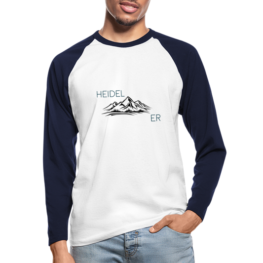 HERREN LANGARM KONTRAST SHIRT- HEIDEL(BERG)ER TRANSPARENT - Weiß/Navy