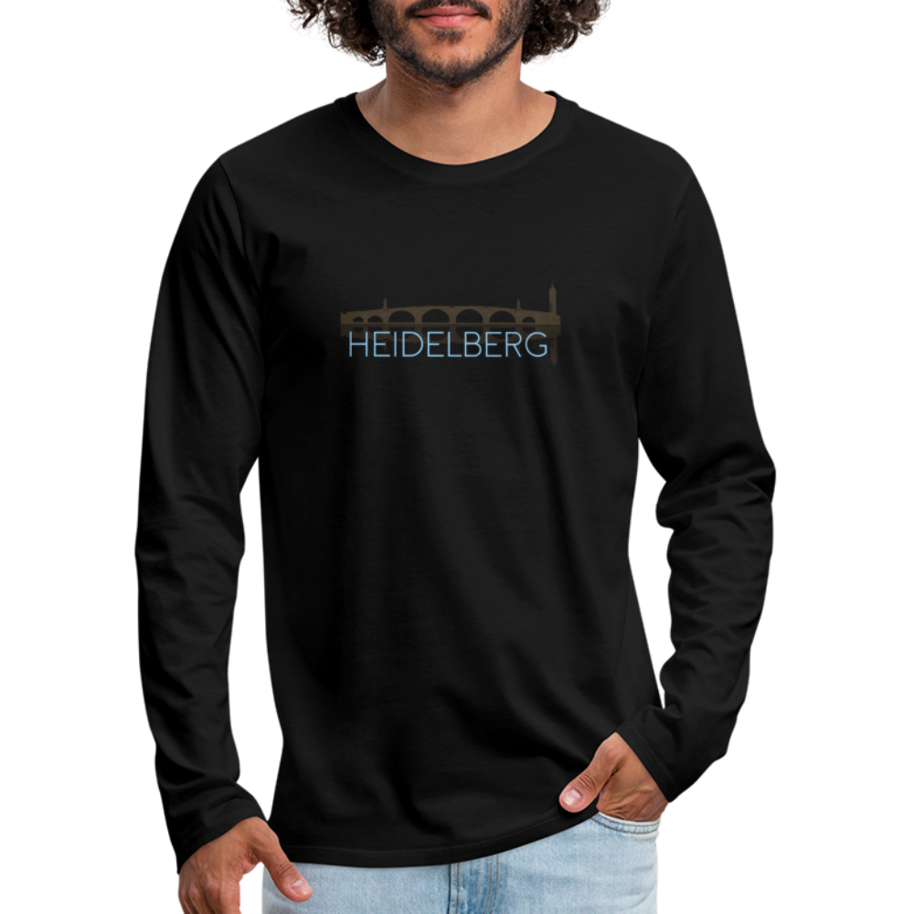 HERREN LANGARM-SHIRT - ALTE BRÜCKE HEIDELBERG DARK - Schwarz