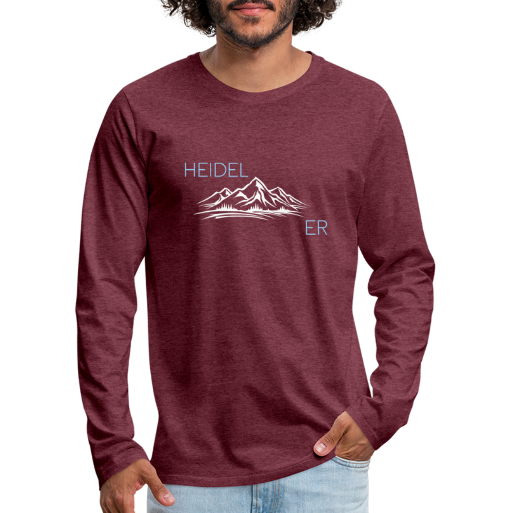 HERREN LANGARM-SHIRT - HEIDEL(BERG)ER DARK - Bordeauxrot meliert