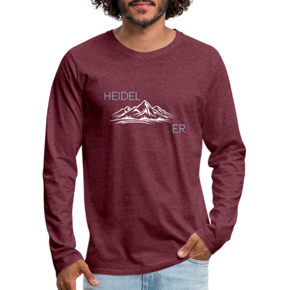 HERREN LANGARM-SHIRT - HEIDEL(BERG)ER DARK - Bordeauxrot meliert