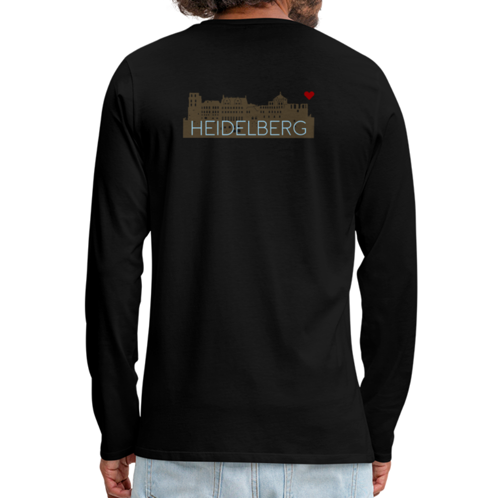 HERREN LANGARM-SHIRT - HEIDELBERGER SCHLOSS (DESIGN HINTEN) DARK - Schwarz
