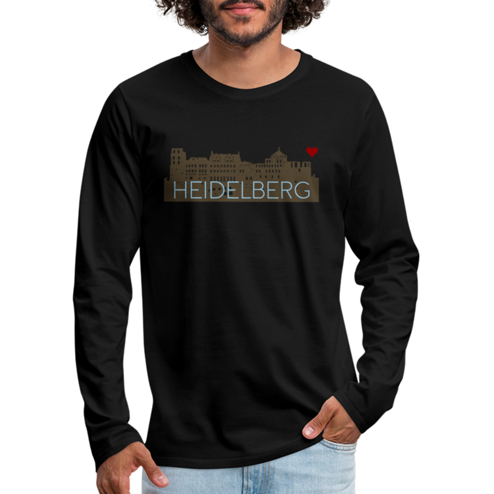 HERREN LANGARM-SHIRT - HEIDELBERGER SCHLOSS DARK - Schwarz
