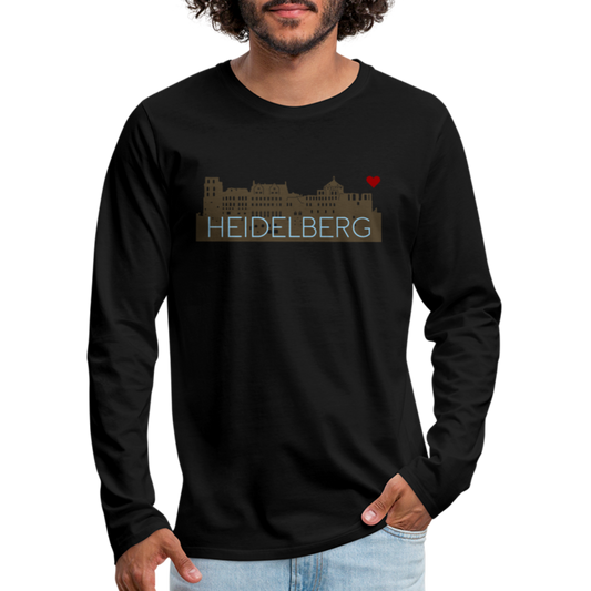 HERREN LANGARM-SHIRT - HEIDELBERGER SCHLOSS DARK - Schwarz