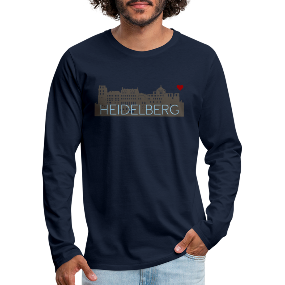HERREN LANGARM-SHIRT - HEIDELBERGER SCHLOSS DARK - Navy