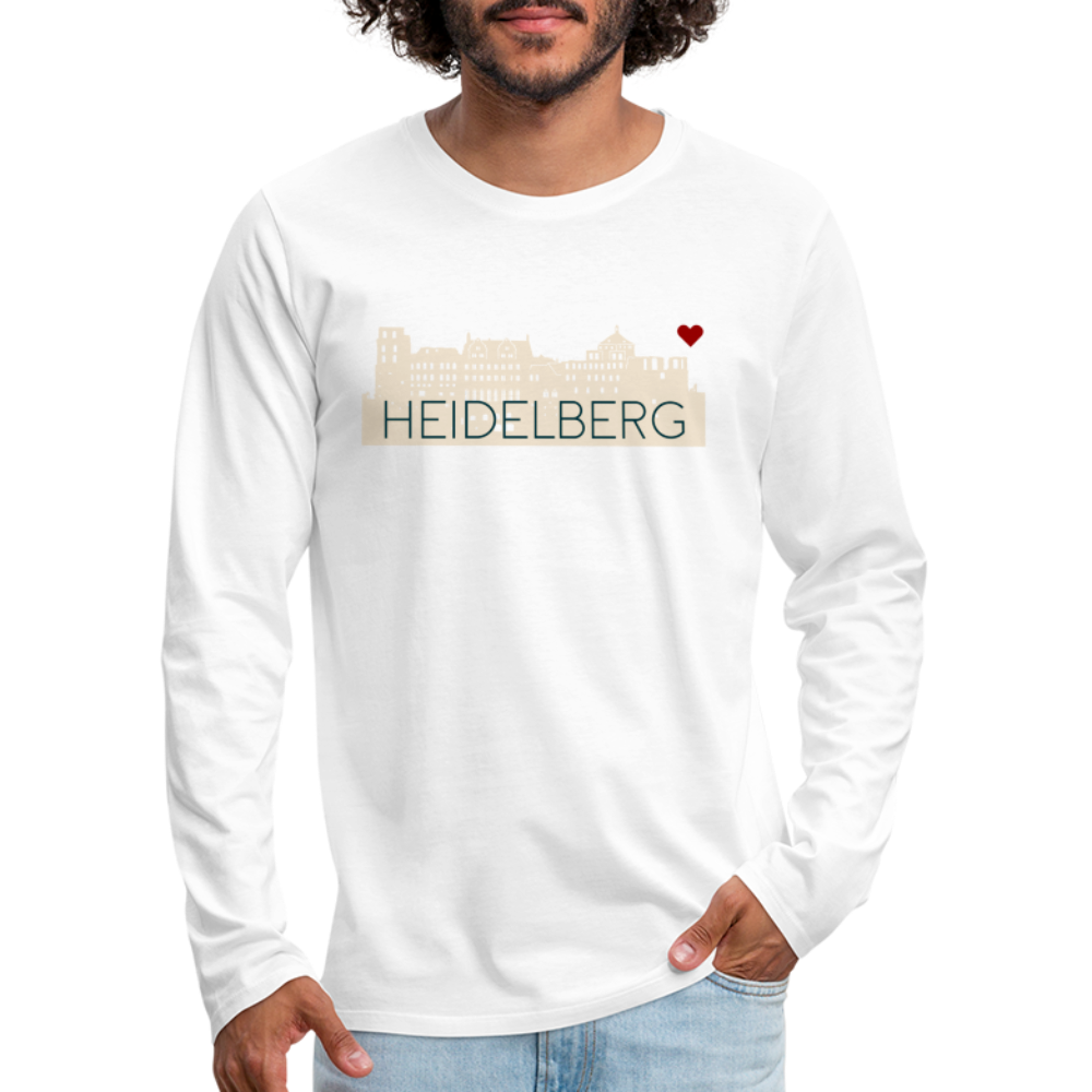 HERREN LANGARM-SHIRT - HEIDELBERGER SCHLOSS TRANSPARENT - Weiß