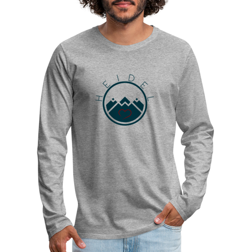 HERREN LANGARM-SHIRT - HEIDELSTORE TRANSPARENT - Grau meliert