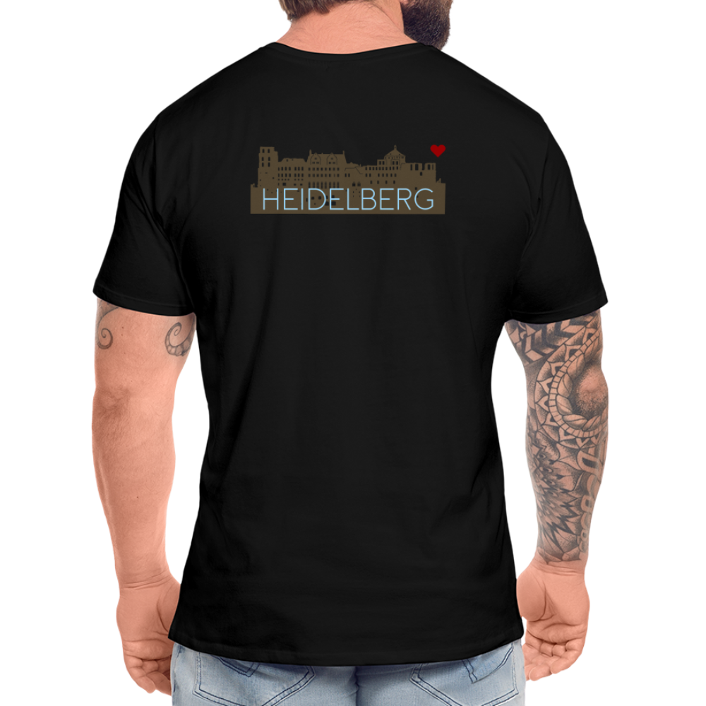 HERREN ORGANIC SHIRT - HEIDELBERGER SCHLOSS (DESIGN HINTEN) DARK - Schwarz