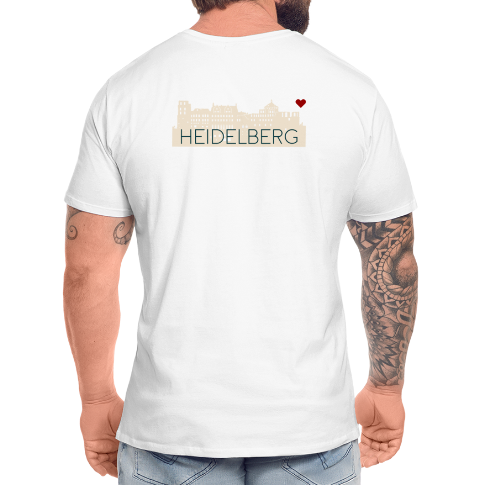 HERREN ORGANIC SHIRT - HEIDELBERGER SCHLOSS (DESIGN HINTEN) TRANSPARENT - Weiß