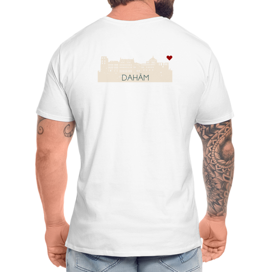 HERREN ORGANIC SHIRT - HEIDELBERGER SCHLOSS DAHÄM (DESIGN HINTEN) TRANSPARENT - Weiß