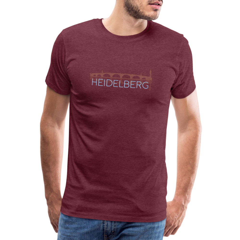 HERREN SHIRT - ALTE BRÜCKE HEIDELBERG DARK - Bordeauxrot meliert