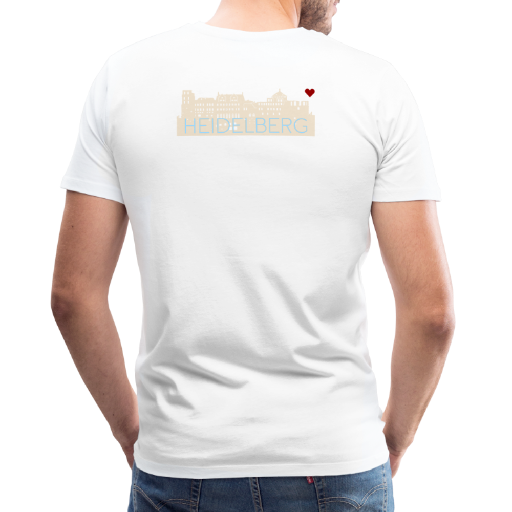 HERREN SHIRT - HEIDELBERGER SCHLOSS (DESIGN HINTEN) DARK - Weiß
