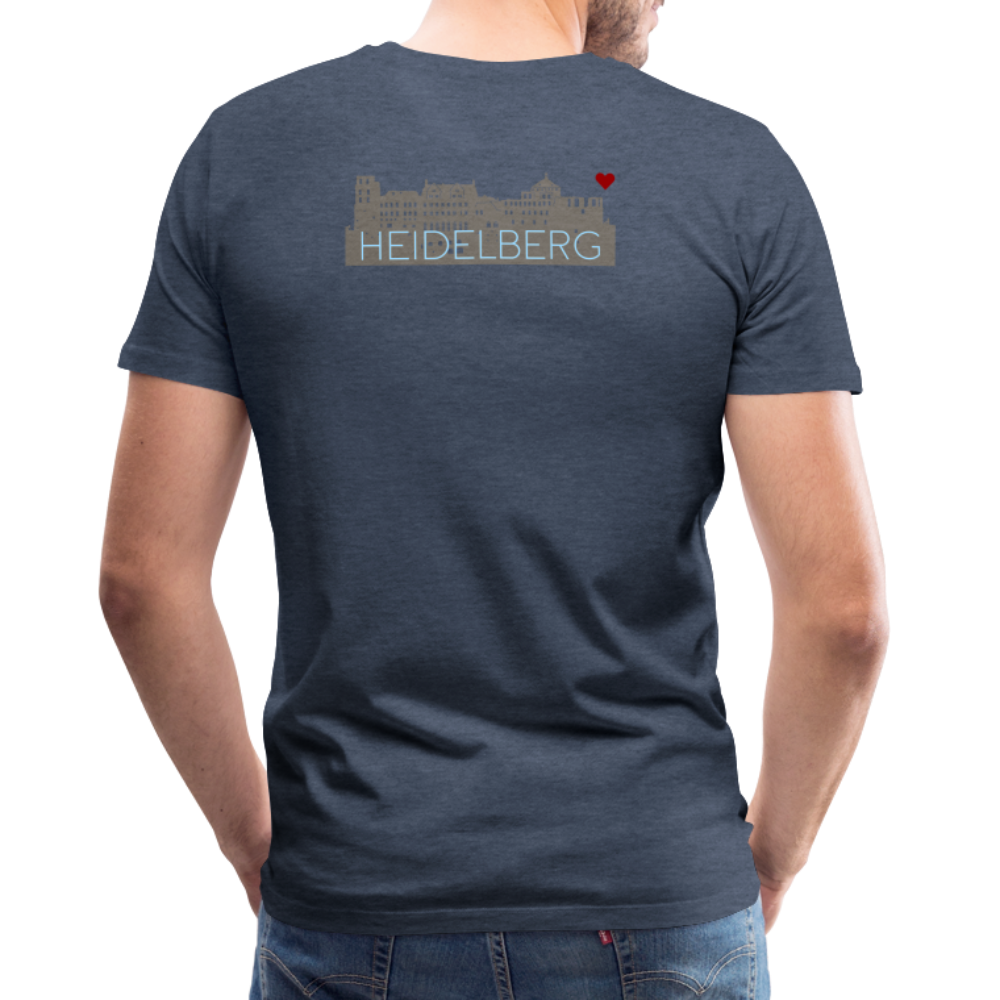 HERREN SHIRT - HEIDELBERGER SCHLOSS (DESIGN HINTEN) DARK - Blau meliert
