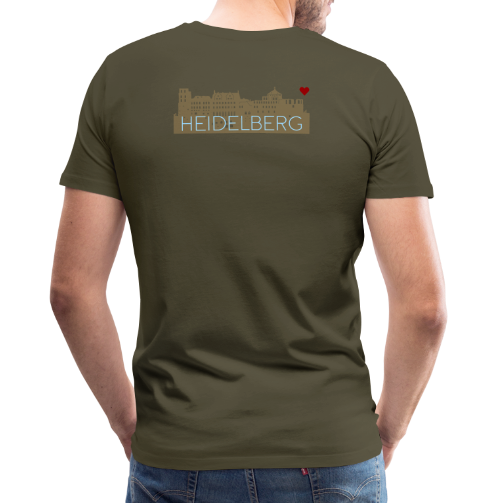 HERREN SHIRT - HEIDELBERGER SCHLOSS (DESIGN HINTEN) DARK - Khaki
