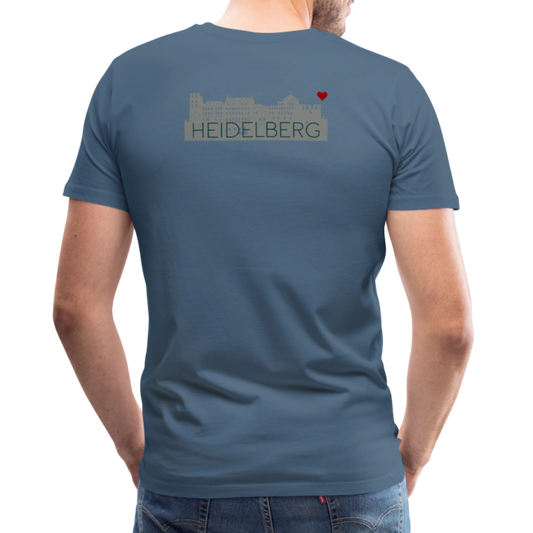 HERREN SHIRT - HEIDELBERGER SCHLOSS (DESIGN HINTEN) TRANSPARENT - Blaugrau