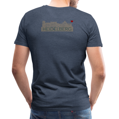 HERREN SHIRT - HEIDELBERGER SCHLOSS (DESIGN HINTEN) TRANSPARENT - Blau meliert