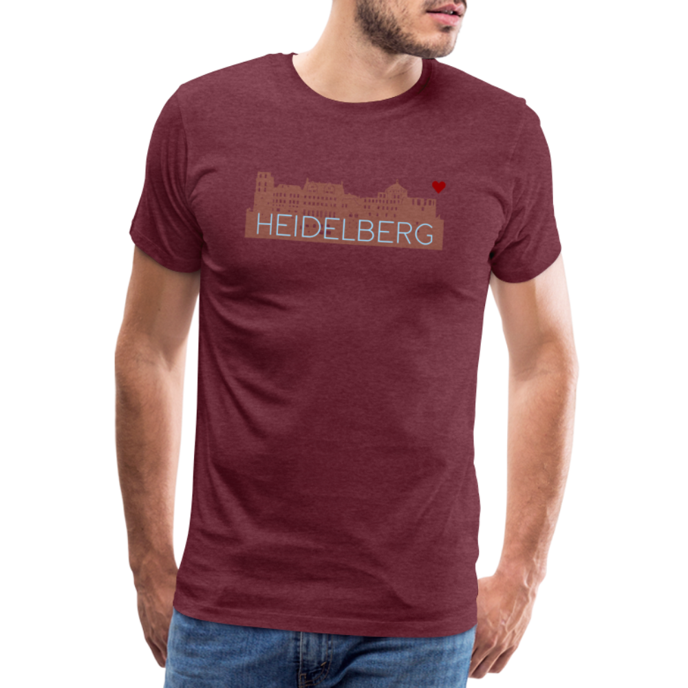 HERREN SHIRT - HEIDELBERGER SCHLOSS DARK - Bordeauxrot meliert