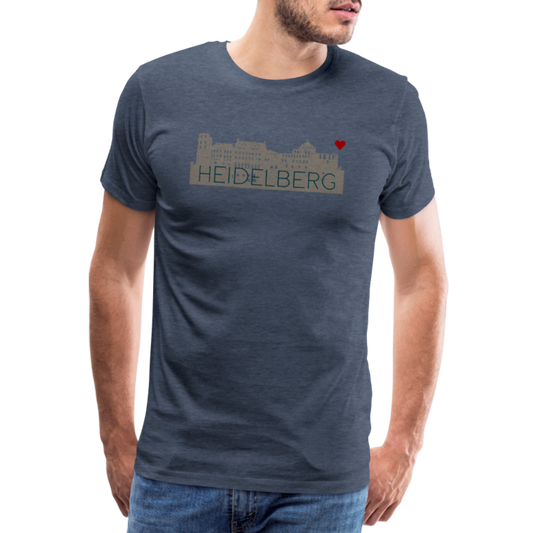 HERREN SHIRT - HEIDELBERGER SCHLOSS TRANSPARENT - Blau meliert