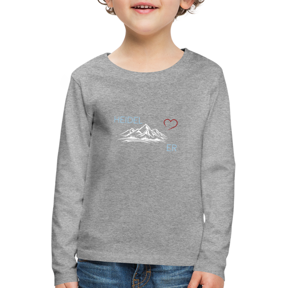 KINDER PREMIUM LANGARM-SHIRT - HEIDEL(BERG)ER DARK - Grau meliert