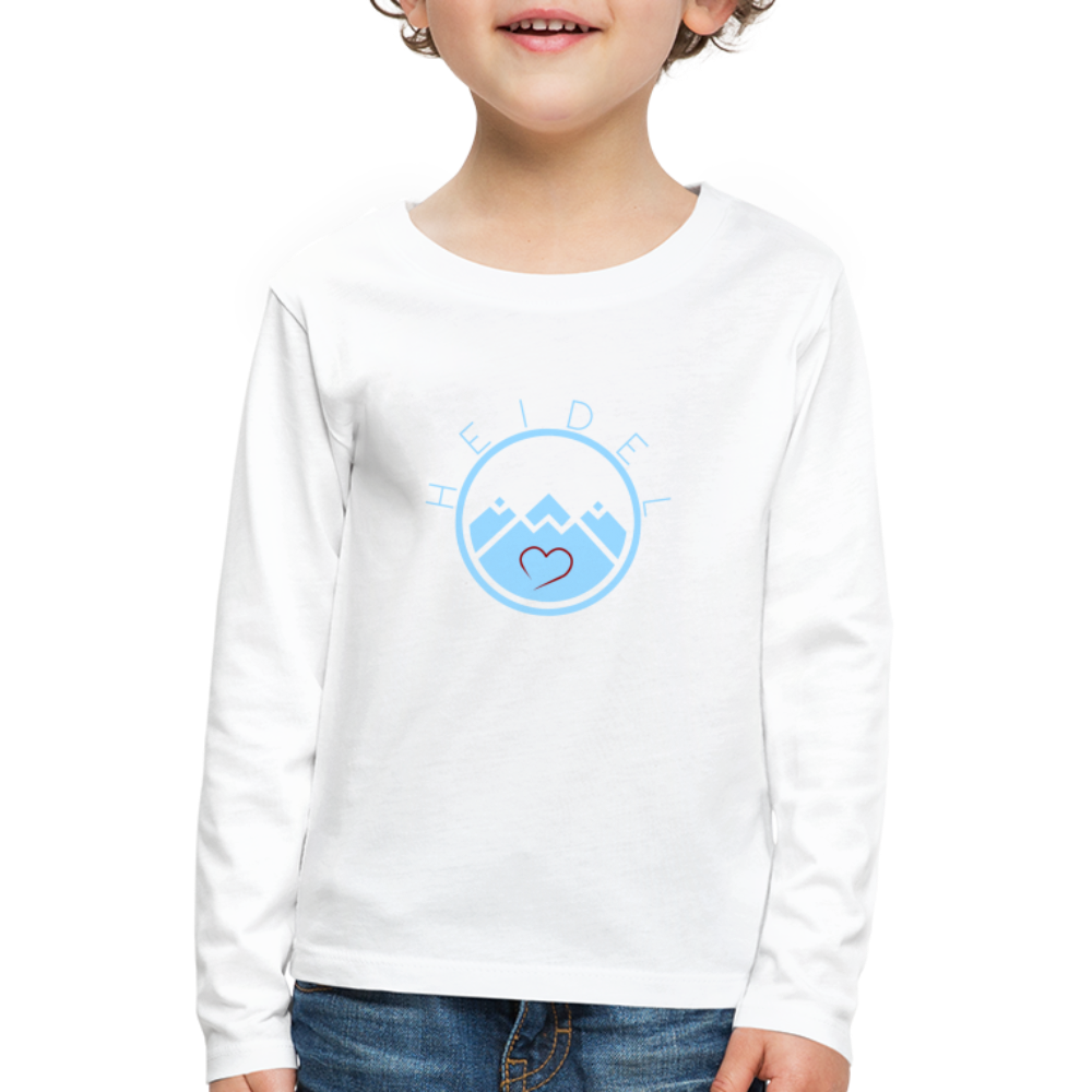 KINDER PREMIUM LANGARM-SHIRT - HEIDELSTORE DARK - Weiß