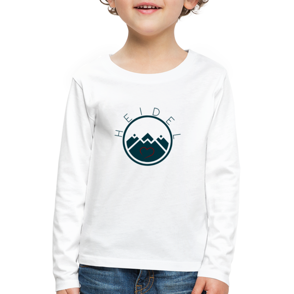KINDER PREMIUM LANGARM-SHIRT - HEIDELSTORE TRANSPARENT - Weiß