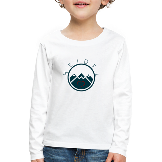 KINDER PREMIUM LANGARM-SHIRT - HEIDELSTORE TRANSPARENT - Weiß