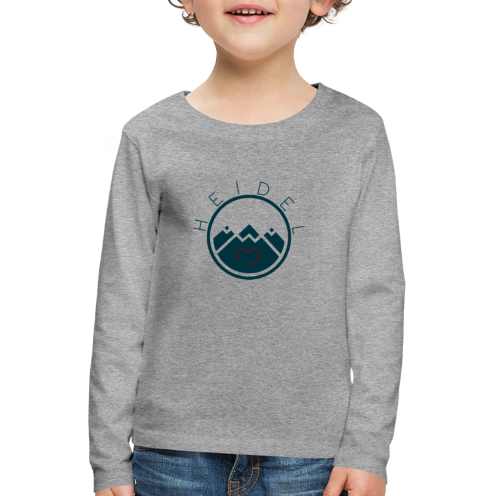 KINDER PREMIUM LANGARM-SHIRT - HEIDELSTORE TRANSPARENT - Grau meliert
