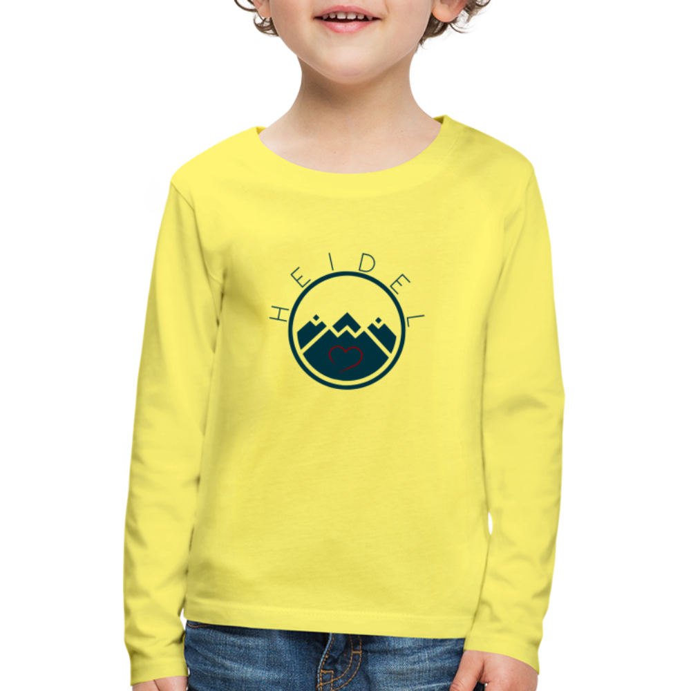 KINDER PREMIUM LANGARM-SHIRT - HEIDELSTORE TRANSPARENT - Gelb