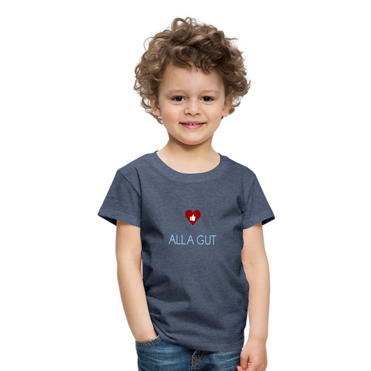 KINDER PREMIUM SHIRT - ALLA GUT DARK - Blau meliert
