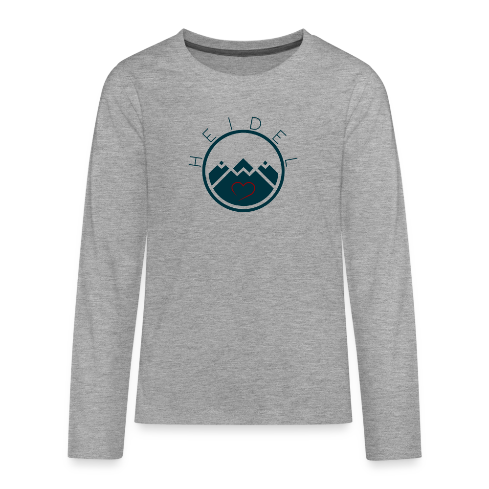 TEENAGER PREMIUM LANGARM-SHIRT - HEIDELSTORE TRANSPARENT - Grau meliert